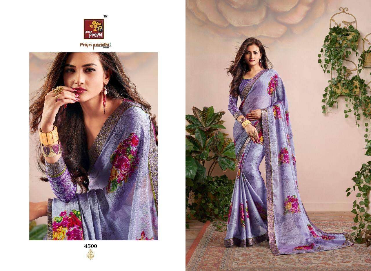 SWASTIK VOL-2 BY PRIYA PARIDHI 4497 TO 4506 SERIES INDIAN TRADITIONAL WEAR COLLECTION BEAUTIFUL STYLISH FANCY COLORFUL PARTY WEAR & OCCASIONAL WEAR MOSE PRINTED SAREES AT WHOLESALE PRICE
