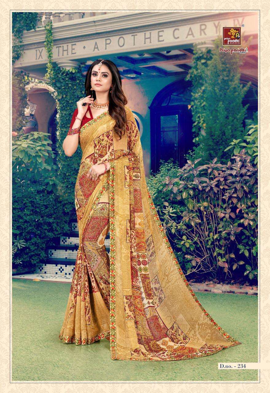 ILAKSHI BY PRIYA PARIDHI 227 TO 236 SERIES INDIAN TRADITIONAL WEAR COLLECTION BEAUTIFUL STYLISH FANCY COLORFUL PARTY WEAR & OCCASIONAL WEAR WEIGHTLESS PRINTED SAREES AT WHOLESALE PRICE