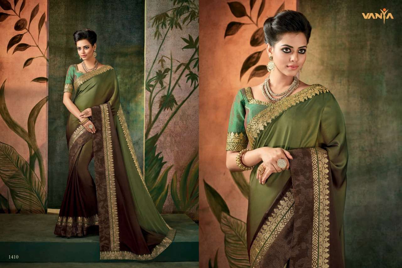 VANYA VOL-5 BY VANYA 1401 TO 1417 SERIES INDIAN TRADITIONAL WEAR COLLECTION BEAUTIFUL STYLISH FANCY COLORFUL PARTY WEAR & OCCASIONAL WEAR FANCY SAREES AT WHOLESALE PRICE