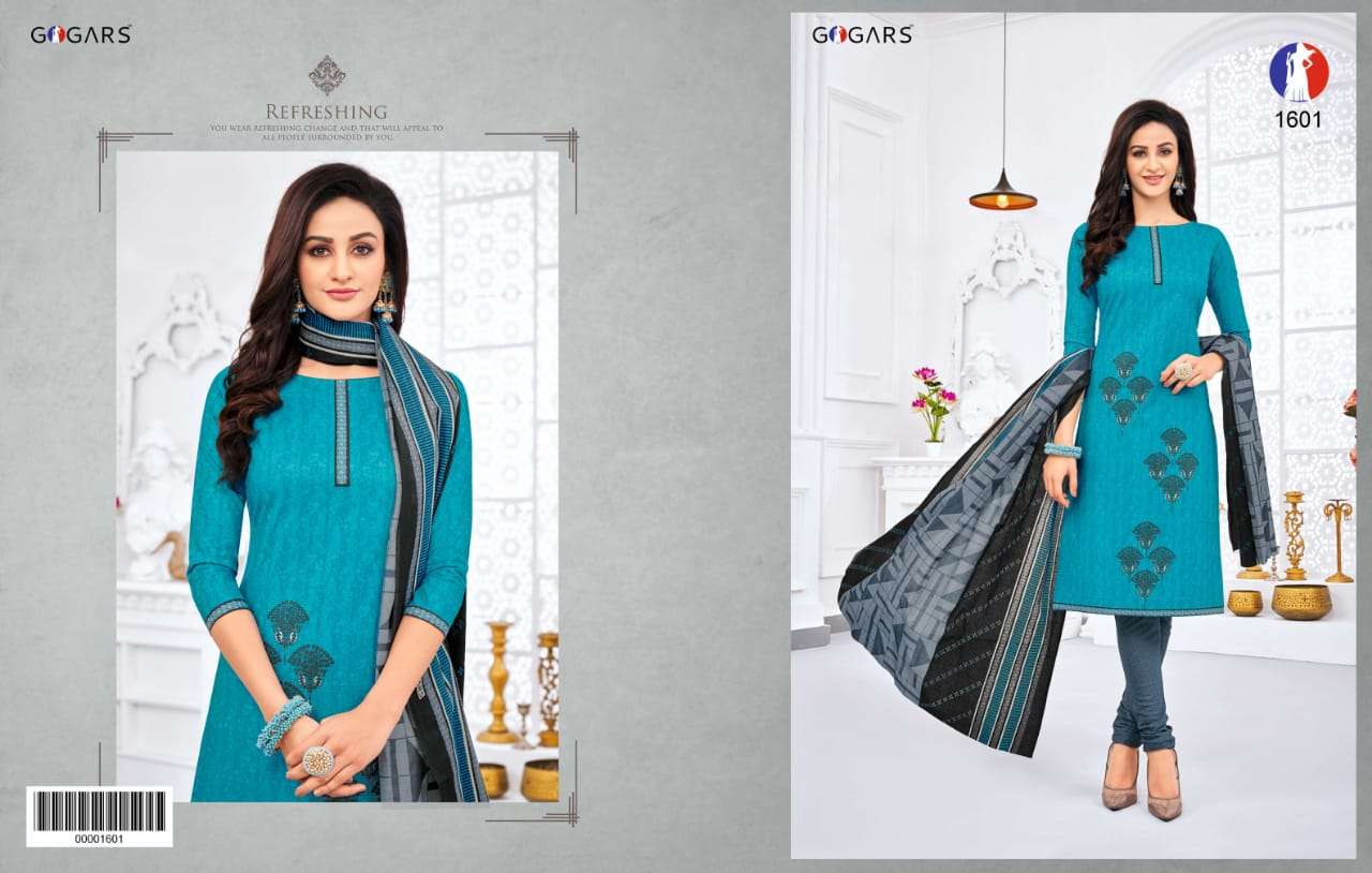 ZEAL VOL-16 BY GOGARS 1601 TO 1624 SERIES BEAUTIFUL SUITS STYLISH COLORFUL FANCY CASUAL WEAR & ETHNIC WEAR COTTON PRINTED DRESSES AT WHOLESALE PRICE