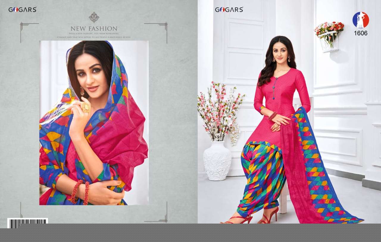 ZEAL VOL-16 BY GOGARS 1601 TO 1624 SERIES BEAUTIFUL SUITS STYLISH COLORFUL FANCY CASUAL WEAR & ETHNIC WEAR COTTON PRINTED DRESSES AT WHOLESALE PRICE