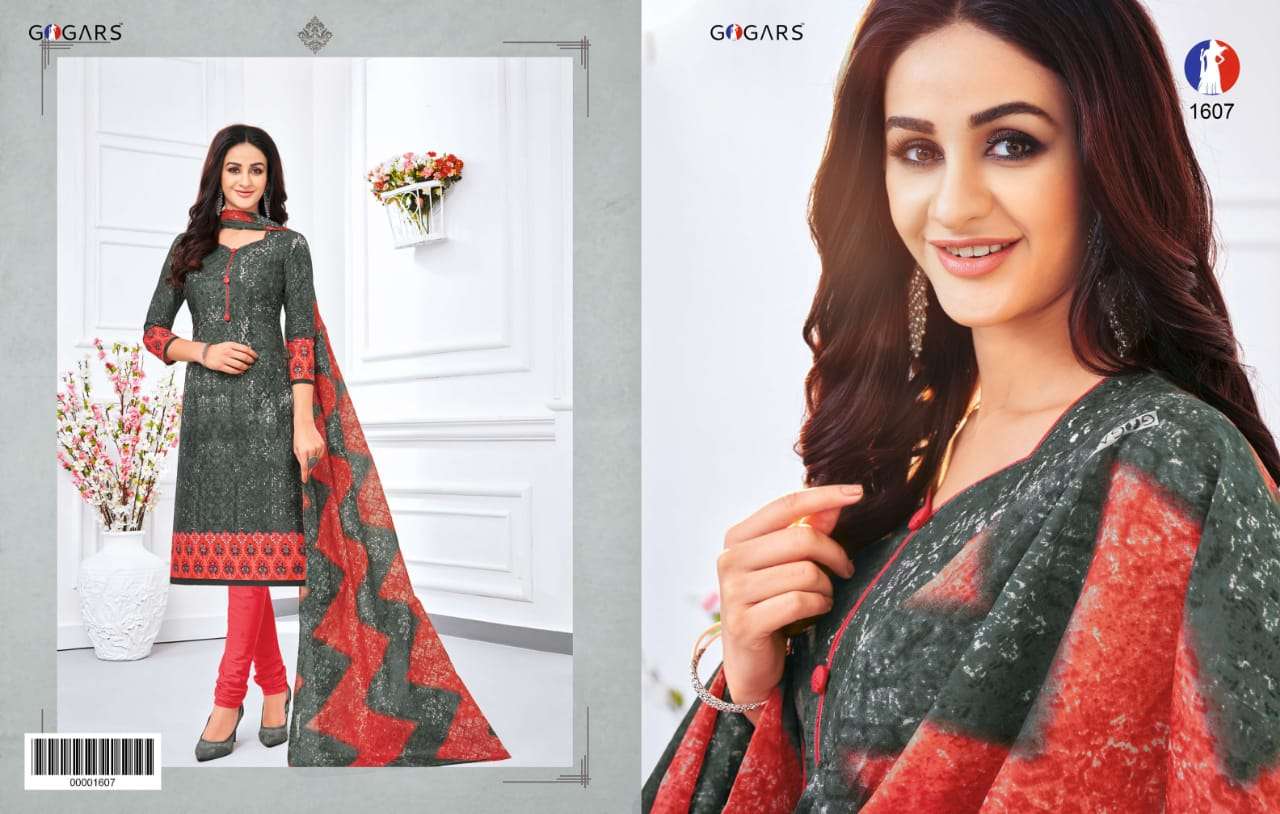 ZEAL VOL-16 BY GOGARS 1601 TO 1624 SERIES BEAUTIFUL SUITS STYLISH COLORFUL FANCY CASUAL WEAR & ETHNIC WEAR COTTON PRINTED DRESSES AT WHOLESALE PRICE