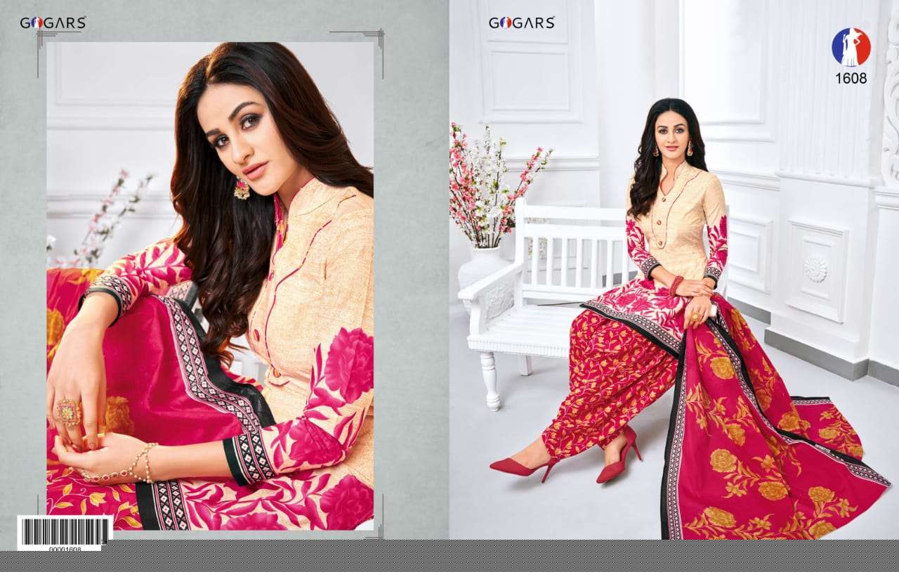 ZEAL VOL-16 BY GOGARS 1601 TO 1624 SERIES BEAUTIFUL SUITS STYLISH COLORFUL FANCY CASUAL WEAR & ETHNIC WEAR COTTON PRINTED DRESSES AT WHOLESALE PRICE