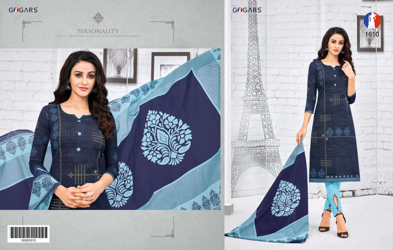 ZEAL VOL-16 BY GOGARS 1601 TO 1624 SERIES BEAUTIFUL SUITS STYLISH COLORFUL FANCY CASUAL WEAR & ETHNIC WEAR COTTON PRINTED DRESSES AT WHOLESALE PRICE