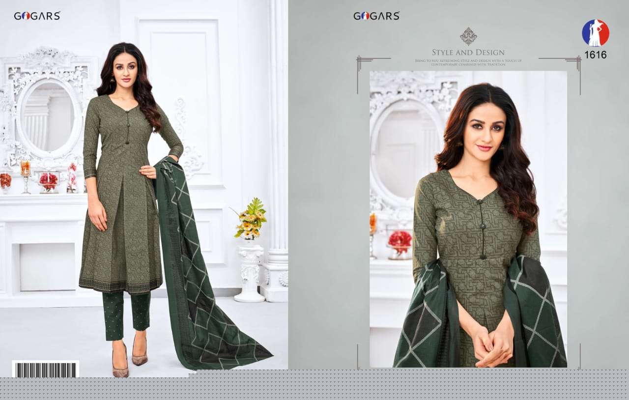 ZEAL VOL-16 BY GOGARS 1601 TO 1624 SERIES BEAUTIFUL SUITS STYLISH COLORFUL FANCY CASUAL WEAR & ETHNIC WEAR COTTON PRINTED DRESSES AT WHOLESALE PRICE