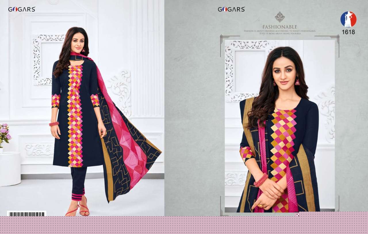 ZEAL VOL-16 BY GOGARS 1601 TO 1624 SERIES BEAUTIFUL SUITS STYLISH COLORFUL FANCY CASUAL WEAR & ETHNIC WEAR COTTON PRINTED DRESSES AT WHOLESALE PRICE
