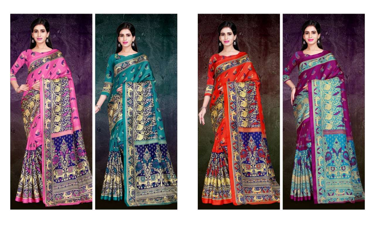 ALIYA NX BY AVISHA 01 TO 04 SERIES INDIAN TRADITIONAL WEAR COLLECTION BEAUTIFUL STYLISH FANCY COLORFUL PARTY WEAR & OCCASIONAL WEAR ART SILK COTTON SAREES AT WHOLESALE PRICE