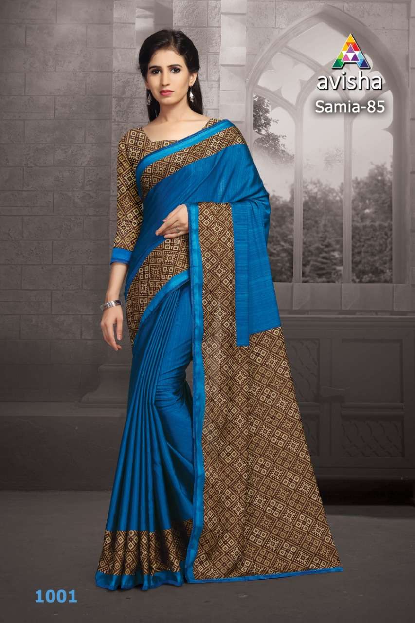 SAMIA-85 BY AVISHA 1001 TO 1004 SERIES INDIAN TRADITIONAL WEAR COLLECTION BEAUTIFUL STYLISH FANCY COLORFUL PARTY WEAR & OCCASIONAL WEAR DYNA SILK SAREES AT WHOLESALE PRICE