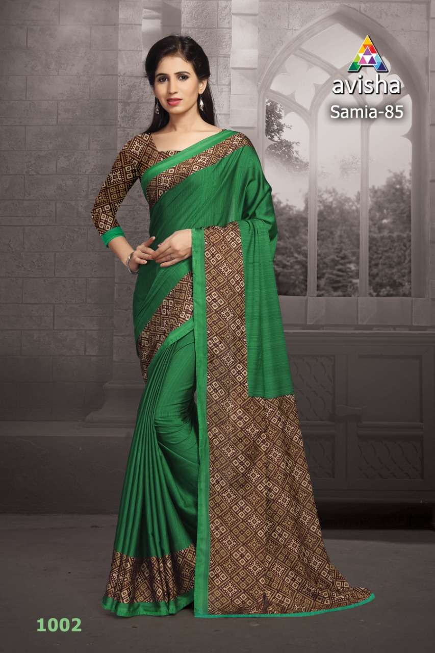SAMIA-85 BY AVISHA 1001 TO 1004 SERIES INDIAN TRADITIONAL WEAR COLLECTION BEAUTIFUL STYLISH FANCY COLORFUL PARTY WEAR & OCCASIONAL WEAR DYNA SILK SAREES AT WHOLESALE PRICE