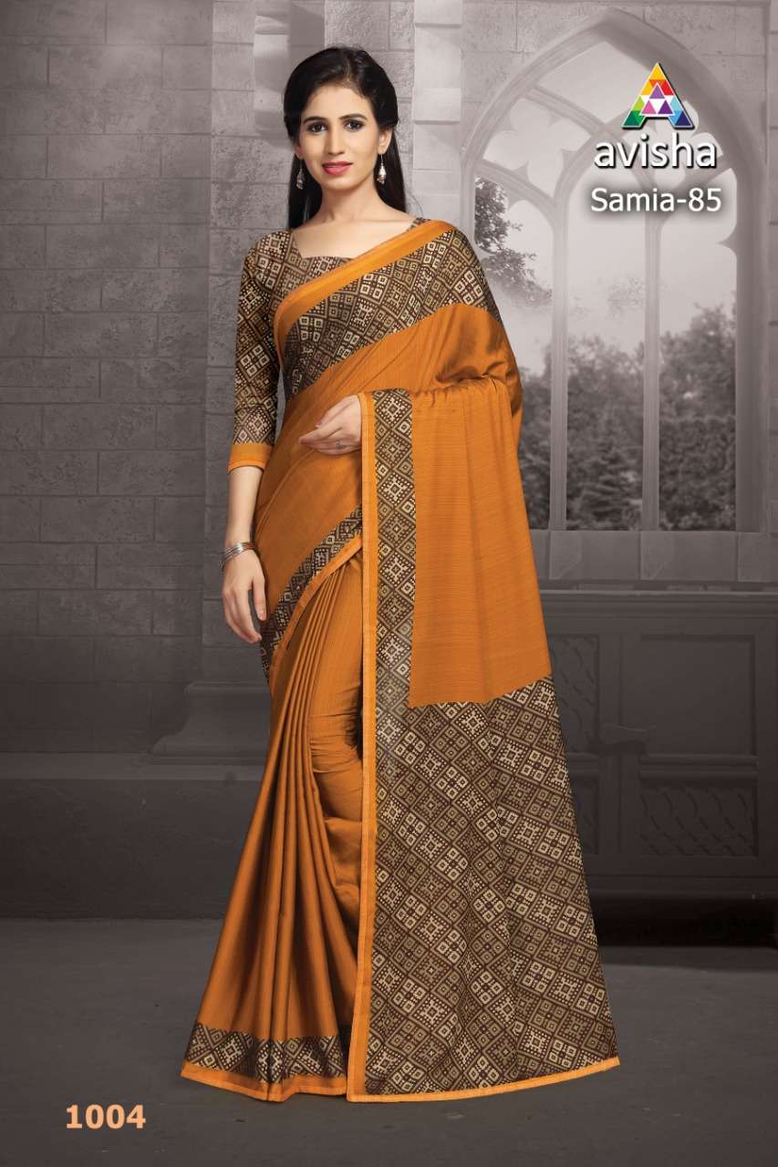 SAMIA-85 BY AVISHA 1001 TO 1004 SERIES INDIAN TRADITIONAL WEAR COLLECTION BEAUTIFUL STYLISH FANCY COLORFUL PARTY WEAR & OCCASIONAL WEAR DYNA SILK SAREES AT WHOLESALE PRICE