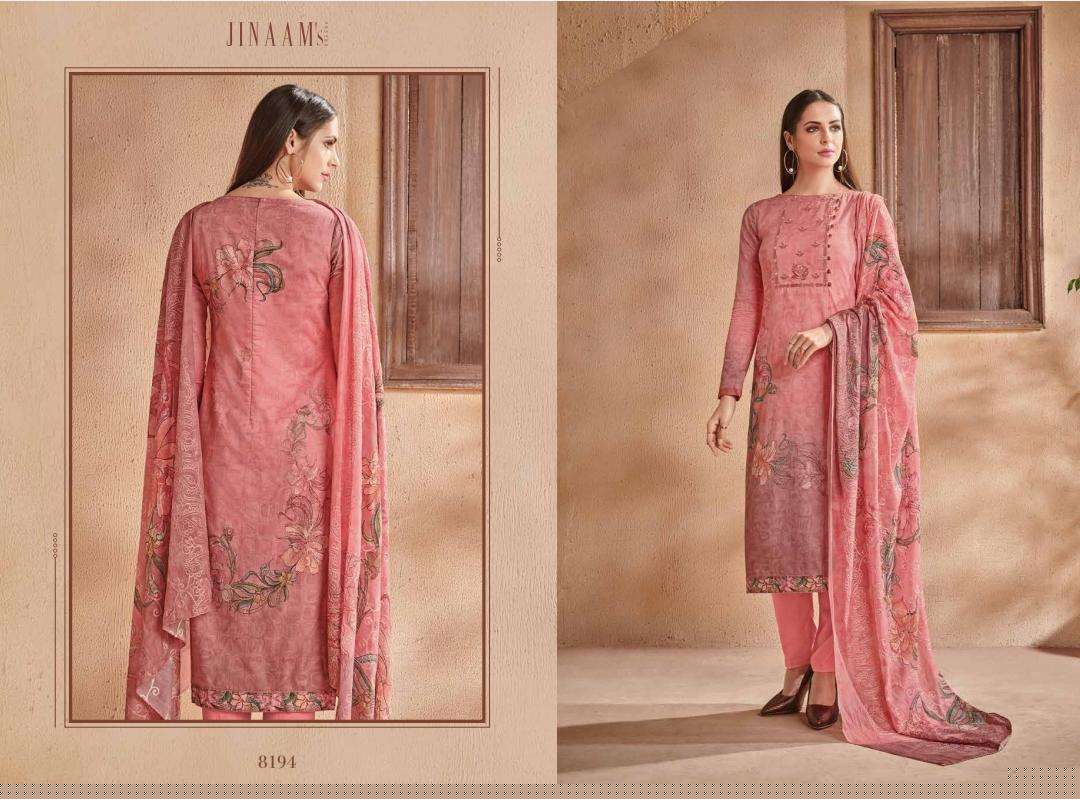 SHAYLA BY JINAAM DRESSES 8191 TO 8196 SERIES INDIAN TRADITIONAL WEAR COLLECTION BEAUTIFUL STYLISH FANCY COLORFUL PARTY WEAR & OCCASIONAL WEAR COTTON SATIN DIGITAL PRINTED WITH EMBROIDERY DRESS AT WHOLESALE PRICE