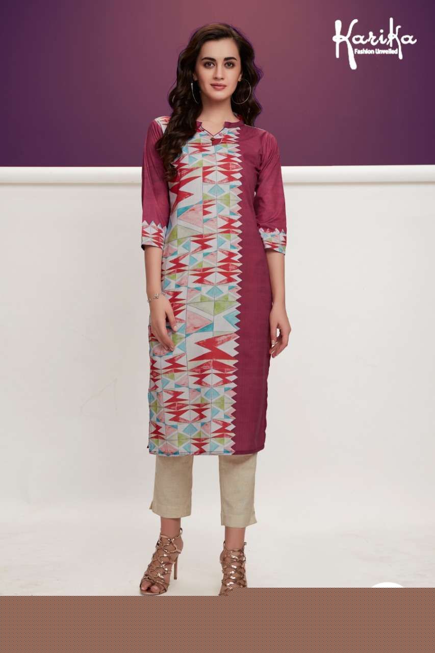 BLAZE BY KARIKA 01 TO 05 SERIES BEAUTIFUL STYLISH COLORFUL FANCY PARTY WEAR & ETHNIC WEAR & READY TO WEAR PURE PREMIUM COTTON LAWN DIGITAL PRINTED KURTIS AT WHOLESALE PRICE