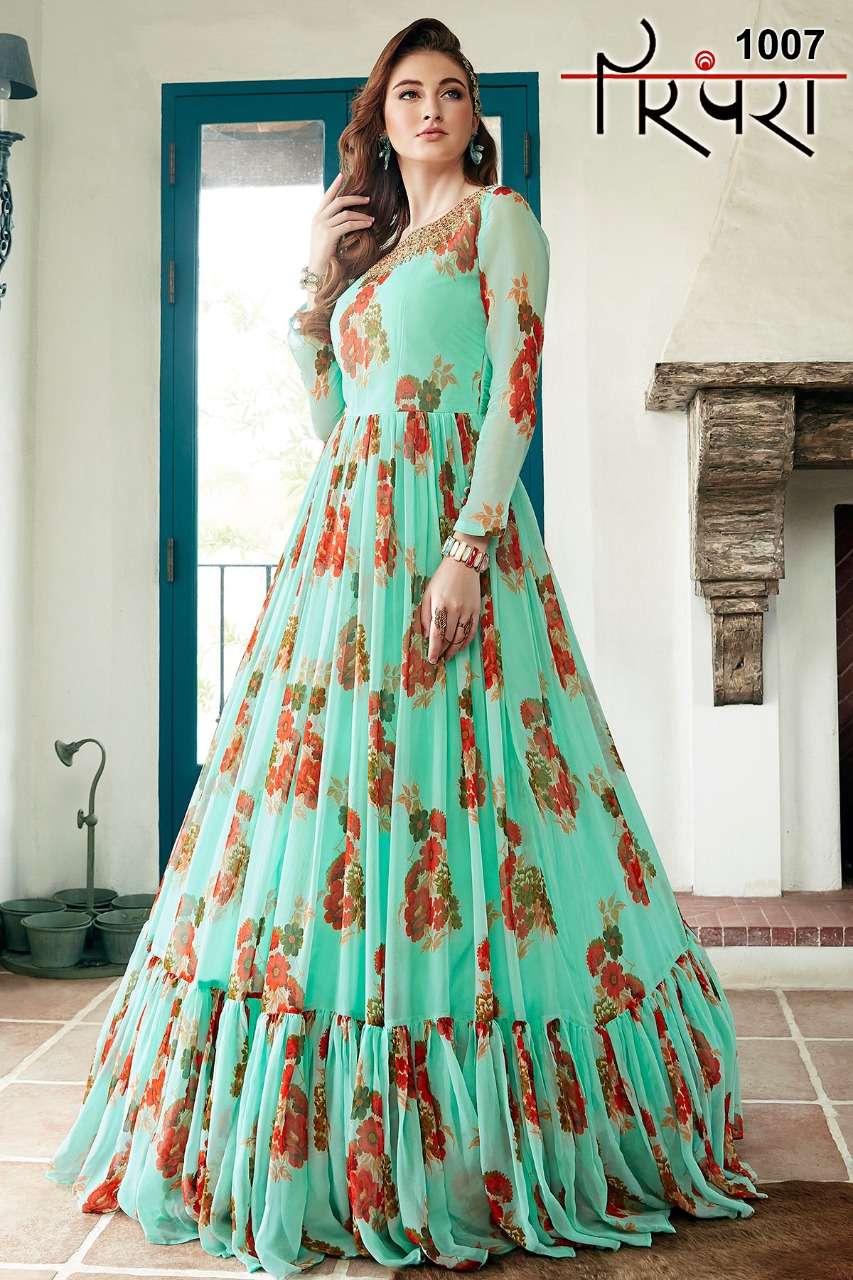PARAMPRA VOL-2 BY PARAMPRA 1007 TO 1010 SERIES BEAUTIFUL STYLISH FANCY COLORFUL CASUAL WEAR & ETHNIC WEAR FANCY PRINTED AND EMBROIDERY GOWNS AT WHOLESALE PRICE