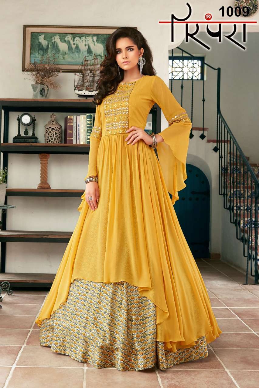PARAMPRA VOL-2 BY PARAMPRA 1007 TO 1010 SERIES BEAUTIFUL STYLISH FANCY COLORFUL CASUAL WEAR & ETHNIC WEAR FANCY PRINTED AND EMBROIDERY GOWNS AT WHOLESALE PRICE