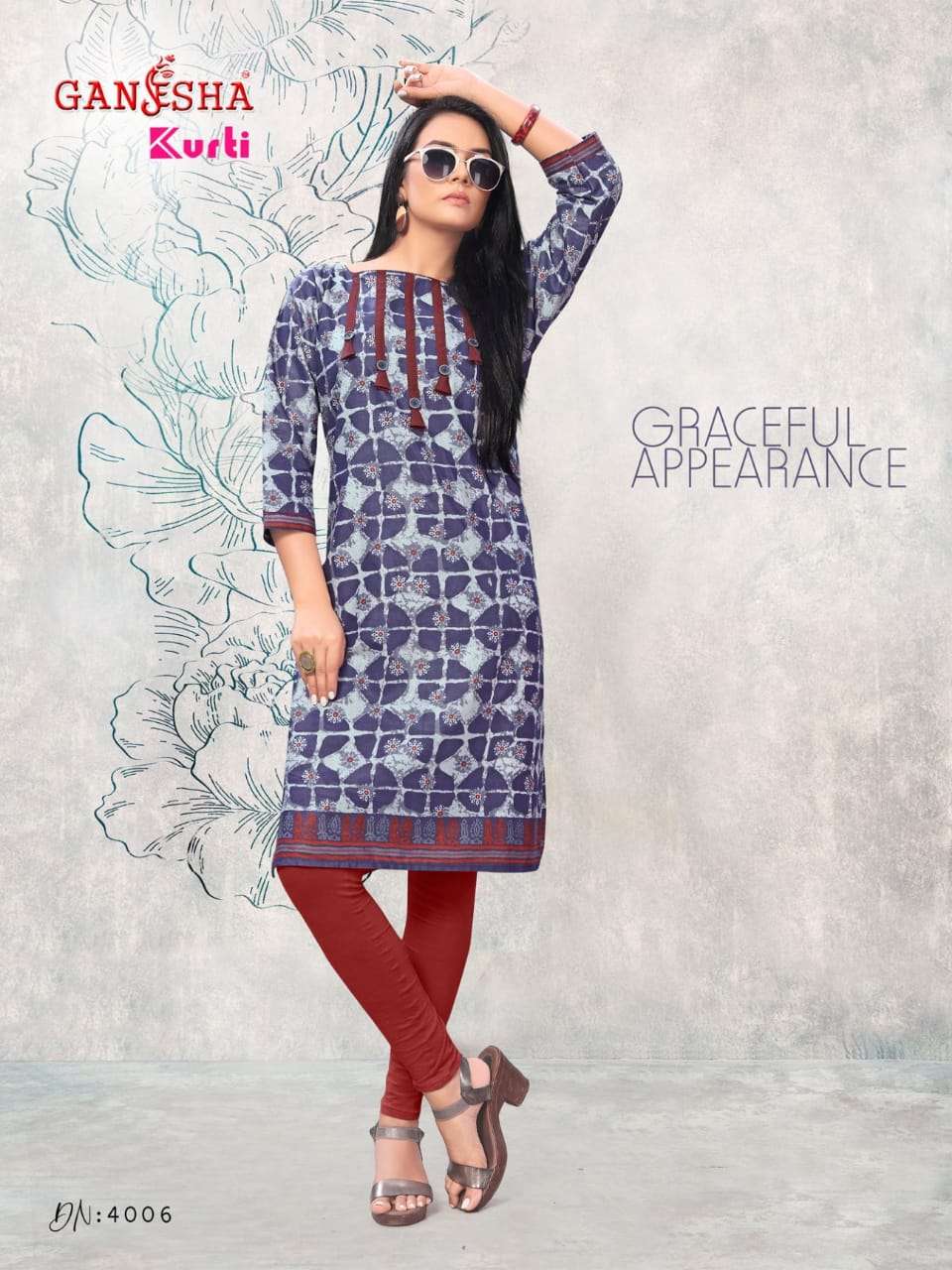 GANESHA KURTI VOL-4 BY GANESHA 4005 TO 4016 SERIES BEAUTIFUL STYLISH COLORFUL FANCY PARTY WEAR & ETHNIC WEAR & READY TO WEAR FANCY PRINTED KURTIS AT WHOLESALE PRICE