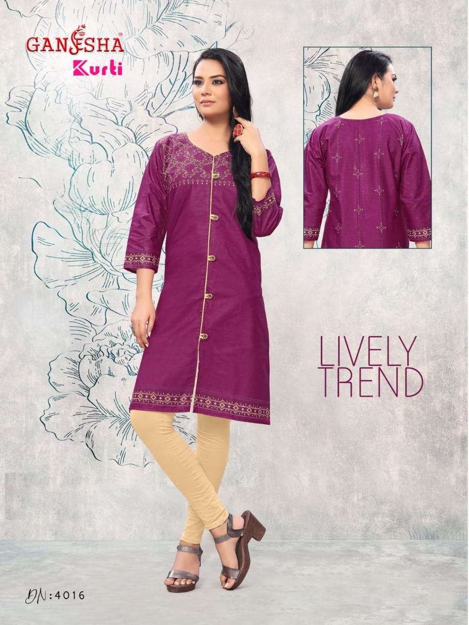 GANESHA KURTI VOL-4 BY GANESHA 4005 TO 4016 SERIES BEAUTIFUL STYLISH COLORFUL FANCY PARTY WEAR & ETHNIC WEAR & READY TO WEAR FANCY PRINTED KURTIS AT WHOLESALE PRICE