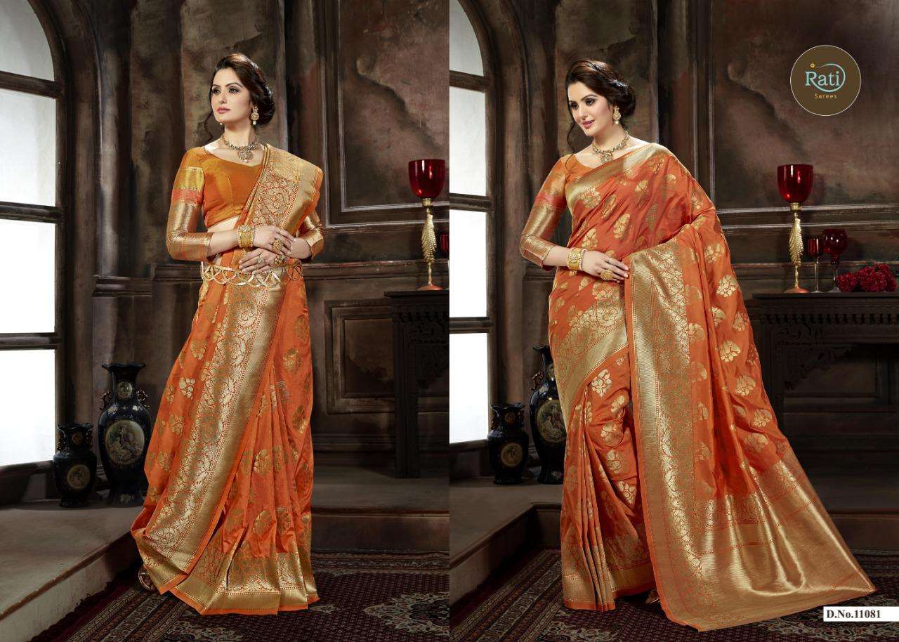 SILK HITS BY RATI SAREE 11081 TO 11093 SERIES INDIAN TRADITIONAL WEAR COLLECTION BEAUTIFUL STYLISH FANCY COLORFUL PARTY WEAR & OCCASIONAL WEAR SATIN SILK SAREES AT WHOLESALE PRICE