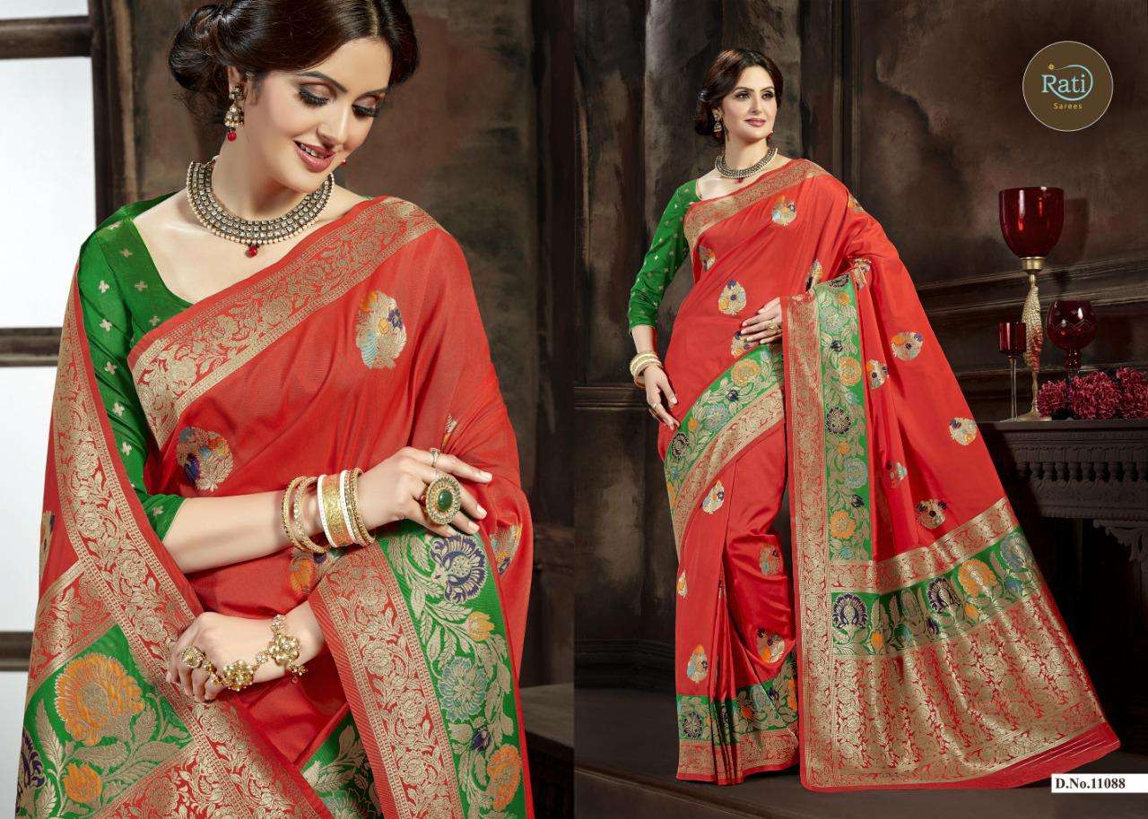 SILK HITS BY RATI SAREE 11081 TO 11093 SERIES INDIAN TRADITIONAL WEAR COLLECTION BEAUTIFUL STYLISH FANCY COLORFUL PARTY WEAR & OCCASIONAL WEAR SATIN SILK SAREES AT WHOLESALE PRICE