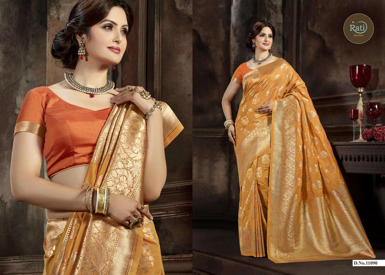 SILK HITS BY RATI SAREE 11081 TO 11093 SERIES INDIAN TRADITIONAL WEAR COLLECTION BEAUTIFUL STYLISH FANCY COLORFUL PARTY WEAR & OCCASIONAL WEAR SATIN SILK SAREES AT WHOLESALE PRICE