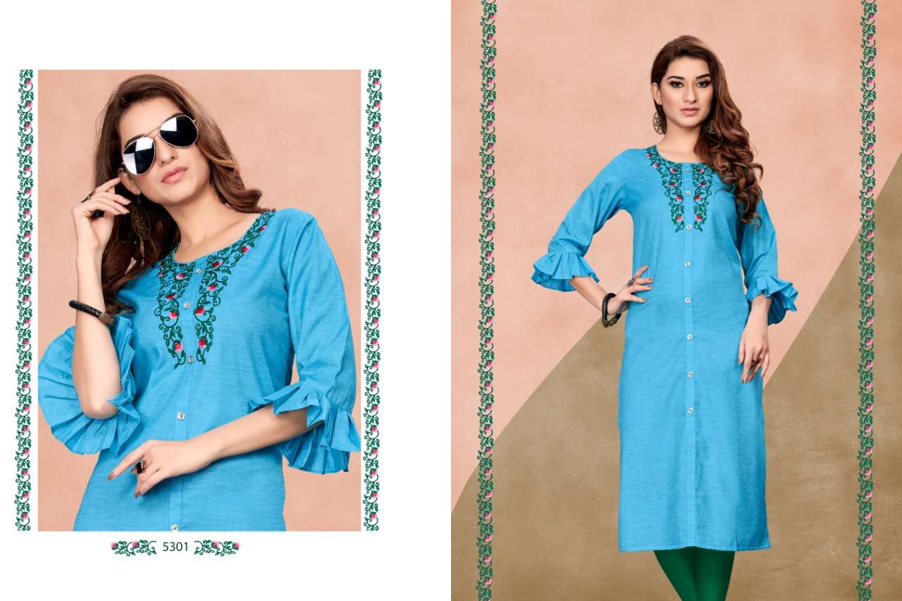 GRACE BY SIN ZARA 5301 TO 5306 SERIES BEAUTIFUL COLORFUL STYLISH FANCY CASUAL WEAR & ETHNIC WEAR & READY TO WEAR FLUID COTTON KURTIS AT WHOLESALE PRICE