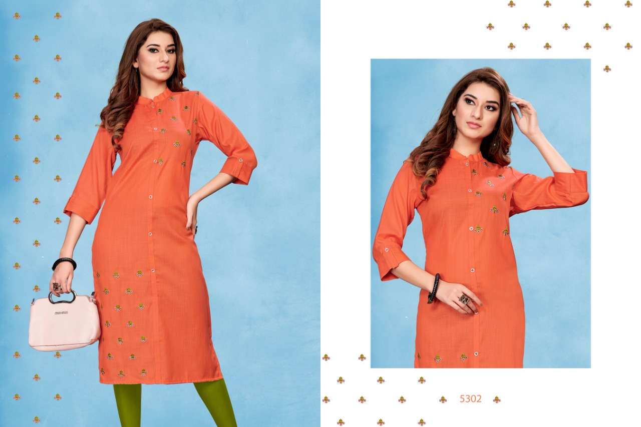 GRACE BY SIN ZARA 5301 TO 5306 SERIES BEAUTIFUL COLORFUL STYLISH FANCY CASUAL WEAR & ETHNIC WEAR & READY TO WEAR FLUID COTTON KURTIS AT WHOLESALE PRICE