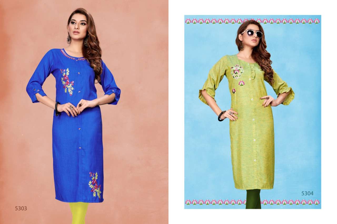 GRACE BY SIN ZARA 5301 TO 5306 SERIES BEAUTIFUL COLORFUL STYLISH FANCY CASUAL WEAR & ETHNIC WEAR & READY TO WEAR FLUID COTTON KURTIS AT WHOLESALE PRICE