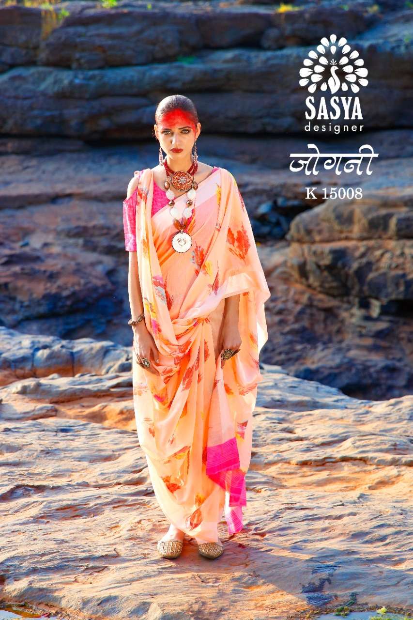 JOGNI BY SASYA DESIGNER 15001 TO 15010 SERIES INDIAN TRADITIONAL WEAR COLLECTION BEAUTIFUL STYLISH FANCY COLORFUL PARTY WEAR & OCCASIONAL WEAR LINEN COTTON DIGITAL PRINT SAREES AT WHOLESALE PRICE