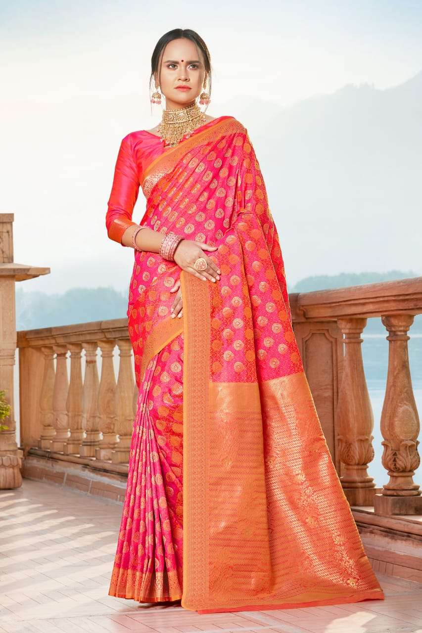 ANUSHKA SILK BY RAJYOG 01 TO 06 SERIES INDIAN TRADITIONAL WEAR COLLECTION BEAUTIFUL STYLISH FANCY COLORFUL PARTY WEAR & OCCASIONAL WEAR SOFT SILK WEAVING SAREES AT WHOLESALE PRICE