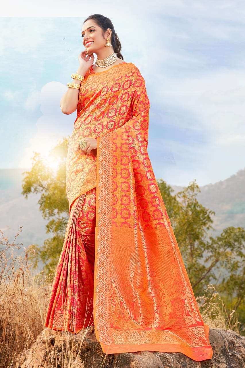 ANUSHKA SILK BY RAJYOG 01 TO 06 SERIES INDIAN TRADITIONAL WEAR COLLECTION BEAUTIFUL STYLISH FANCY COLORFUL PARTY WEAR & OCCASIONAL WEAR SOFT SILK WEAVING SAREES AT WHOLESALE PRICE
