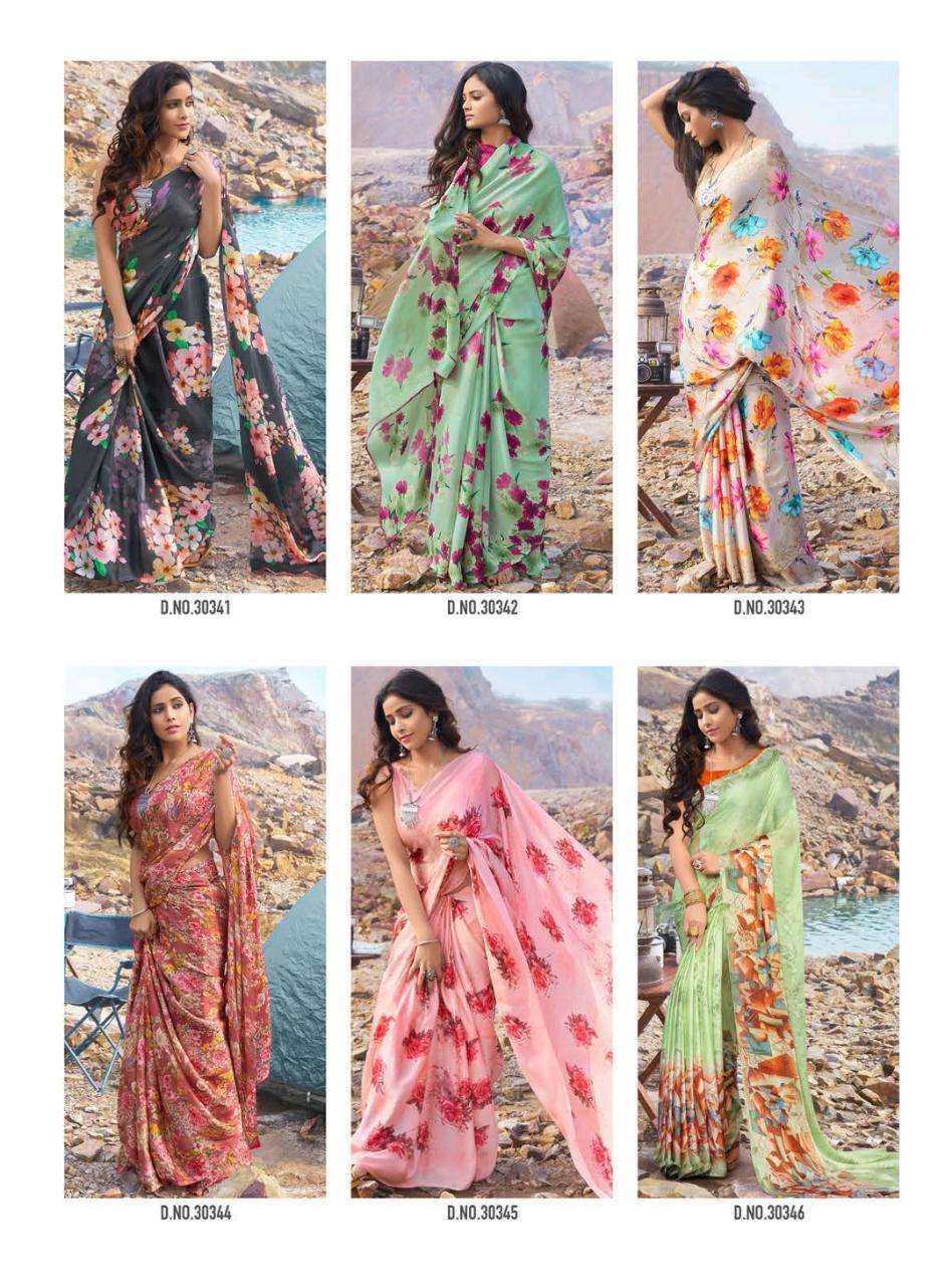SNEHA BY SHANGRILA 30341 TO 30352 SERIES INDIAN TRADITIONAL WEAR COLLECTION BEAUTIFUL STYLISH FANCY COLORFUL PARTY WEAR & OCCASIONAL WEAR SOFT SILK SATIN SAREES AT WHOLESALE PRICE