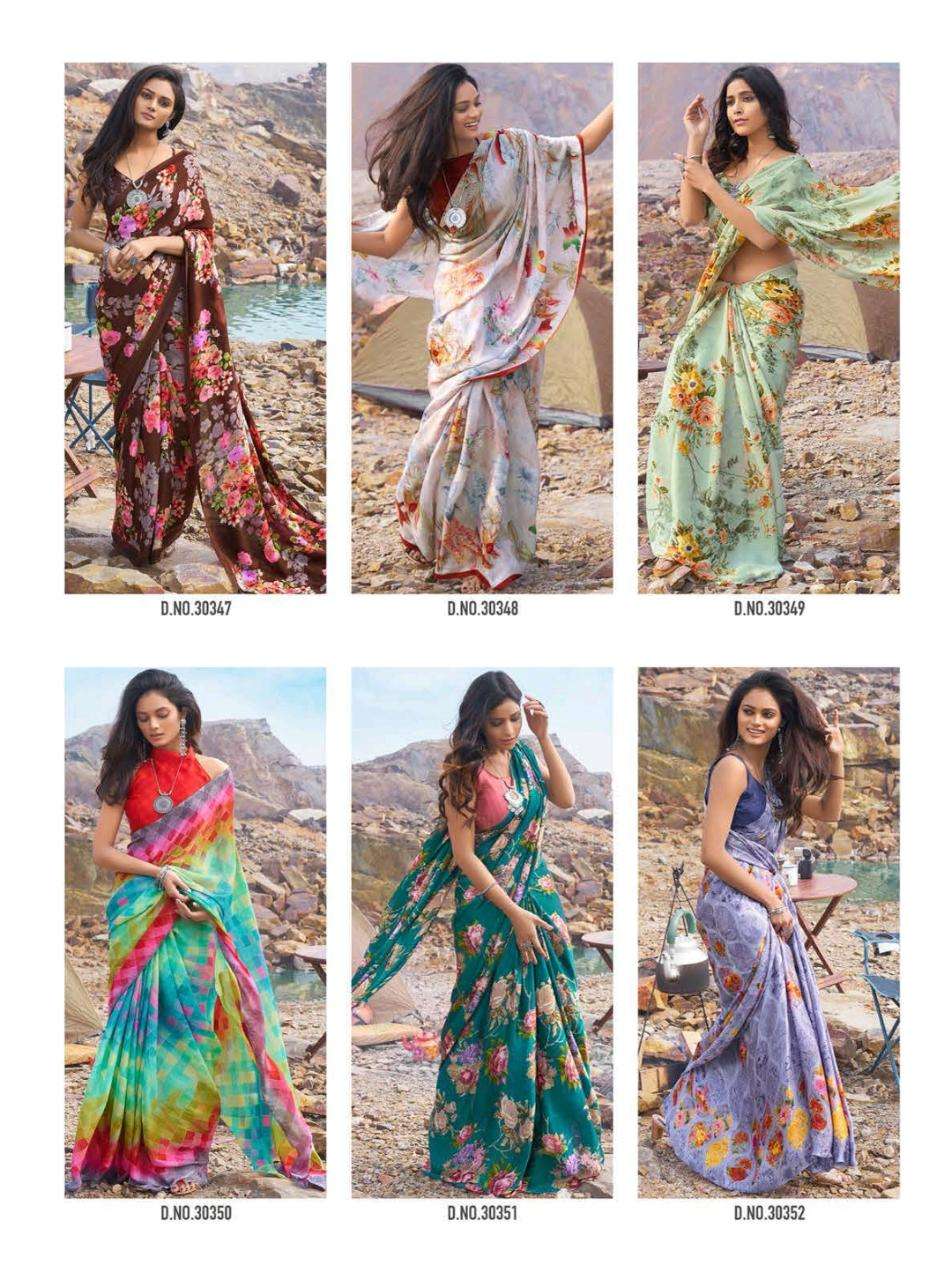 SNEHA BY SHANGRILA 30341 TO 30352 SERIES INDIAN TRADITIONAL WEAR COLLECTION BEAUTIFUL STYLISH FANCY COLORFUL PARTY WEAR & OCCASIONAL WEAR SOFT SILK SATIN SAREES AT WHOLESALE PRICE