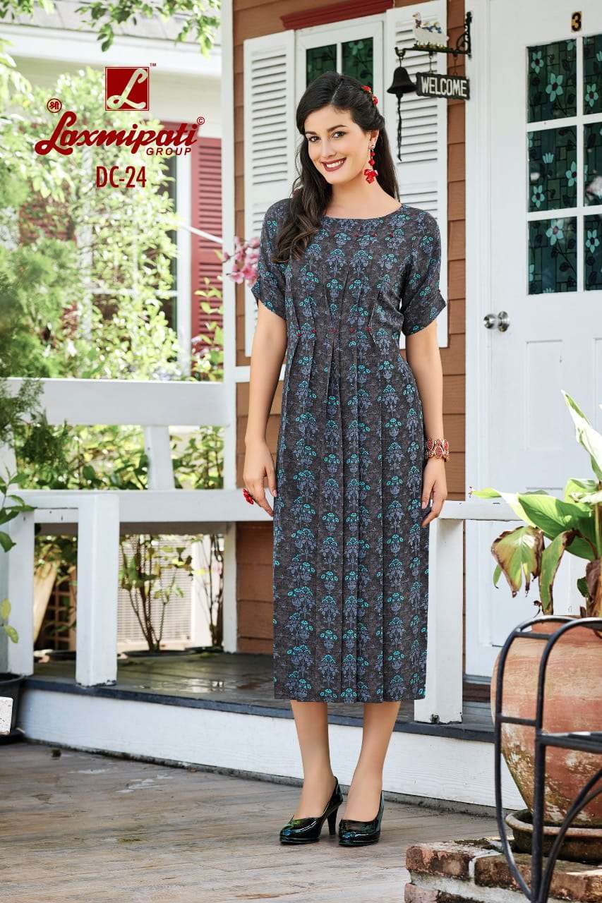 JUHI BY LAXMIPATI 11 TO 30 SERIES BEAUTIFUL COLORFUL STYLISH FANCY CASUAL WEAR & ETHNIC WEAR & READY TO WEAR GEORGETTE CREPE PRINTED KURTIS AT WHOLESALE PRICE