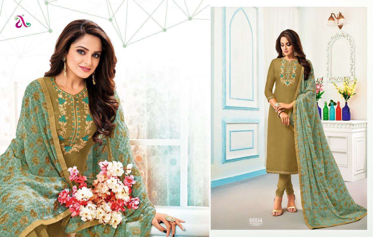 DAIRY MILK VOL-30 BY ANGROOP PLUS 6003 TO 6018 SERIES DESIGNER SUITS BEAUTIFUL FANCY STYLISH COLORFUL PARTY WEAR & OCCASIONAL WEAR CHANDERI COTTON / MUSLIN SILK DRESSES AT WHOLESALE PRICE