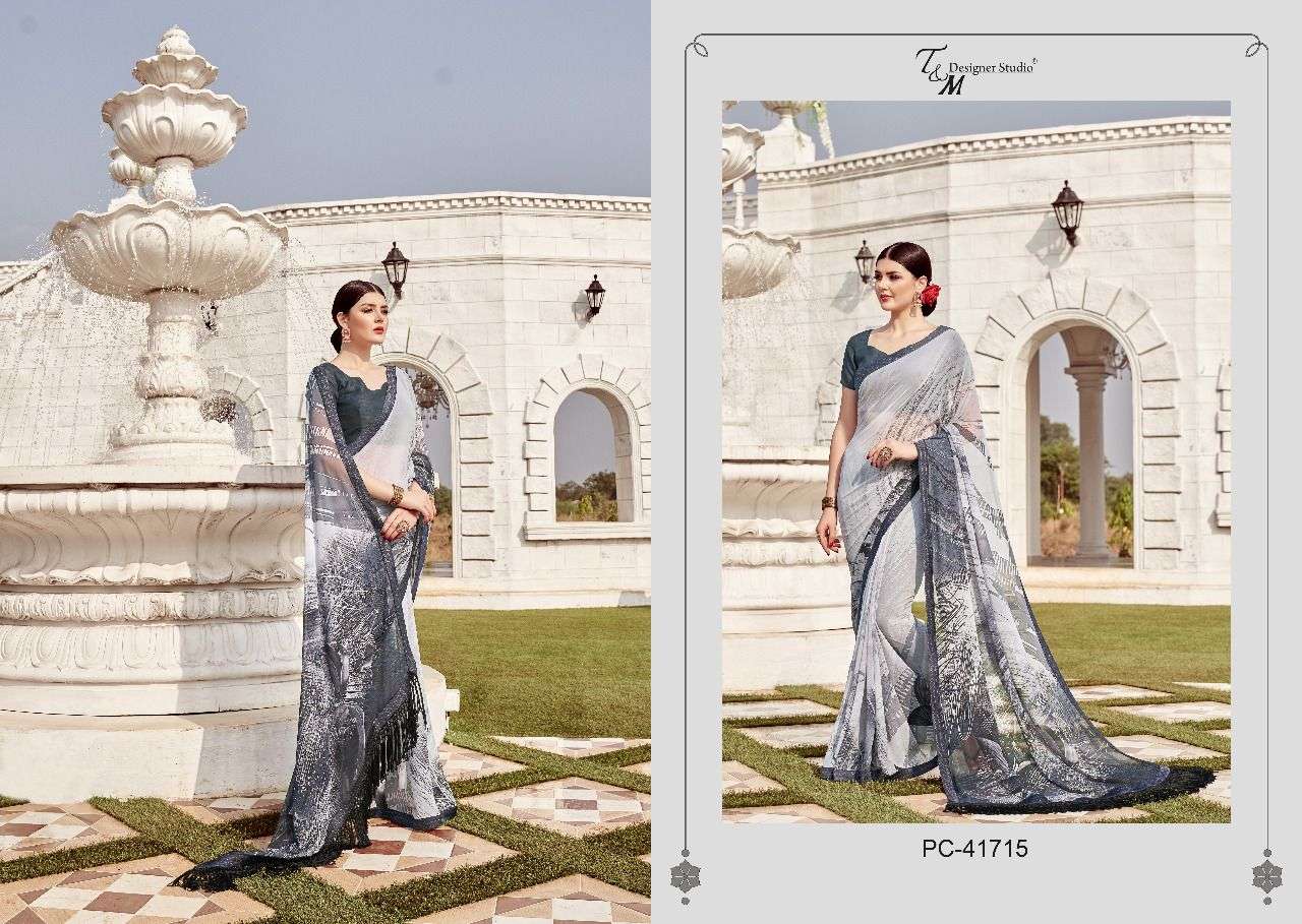 PANACHE ISSUE VOL-17 BY PANACHE 41709 TO 41722 SERIES INDIAN TRADITIONAL WEAR COLLECTION BEAUTIFUL STYLISH FANCY COLORFUL PARTY WEAR & OCCASIONAL WEAR PURE GEORGETTE DIGITAL PRINTED SAREES AT WHOLESALE PRICE