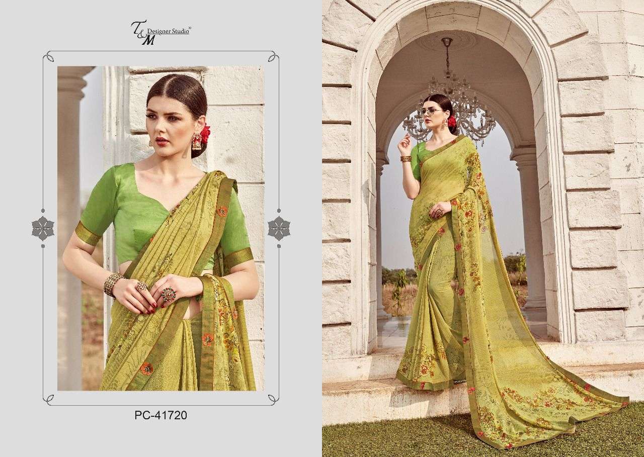 PANACHE ISSUE VOL-17 BY PANACHE 41709 TO 41722 SERIES INDIAN TRADITIONAL WEAR COLLECTION BEAUTIFUL STYLISH FANCY COLORFUL PARTY WEAR & OCCASIONAL WEAR PURE GEORGETTE DIGITAL PRINTED SAREES AT WHOLESALE PRICE