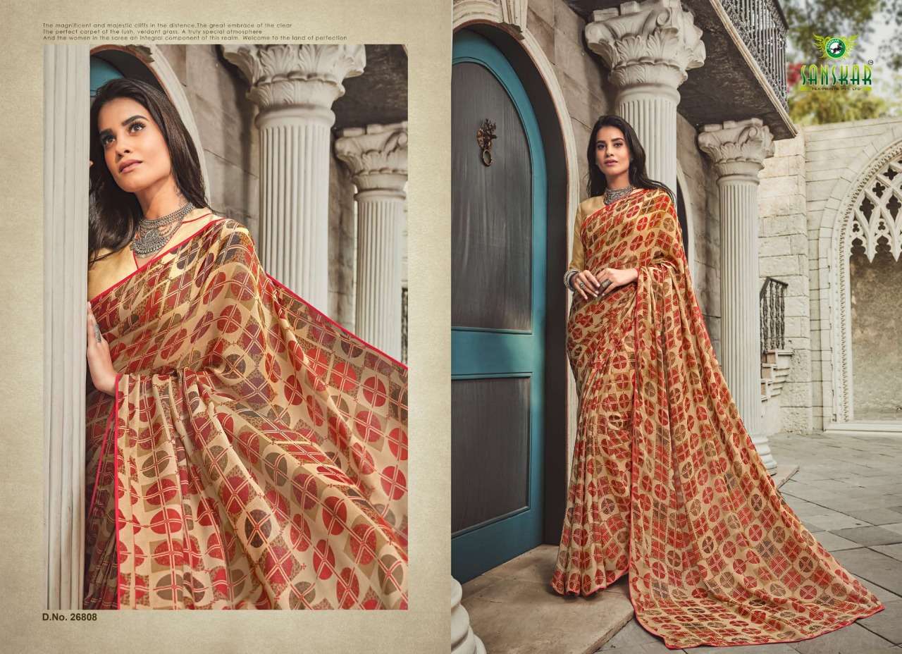 SHRUSHTI BY SASNKAR TEX PRINT 26801 TO 26812 SERIES INDIAN TRADITIONAL WEAR COLLECTION BEAUTIFUL STYLISH FANCY COLORFUL PARTY WEAR & OCCASIONAL WEAR SATIN PRINTED SAREES AT WHOLESALE PRICE