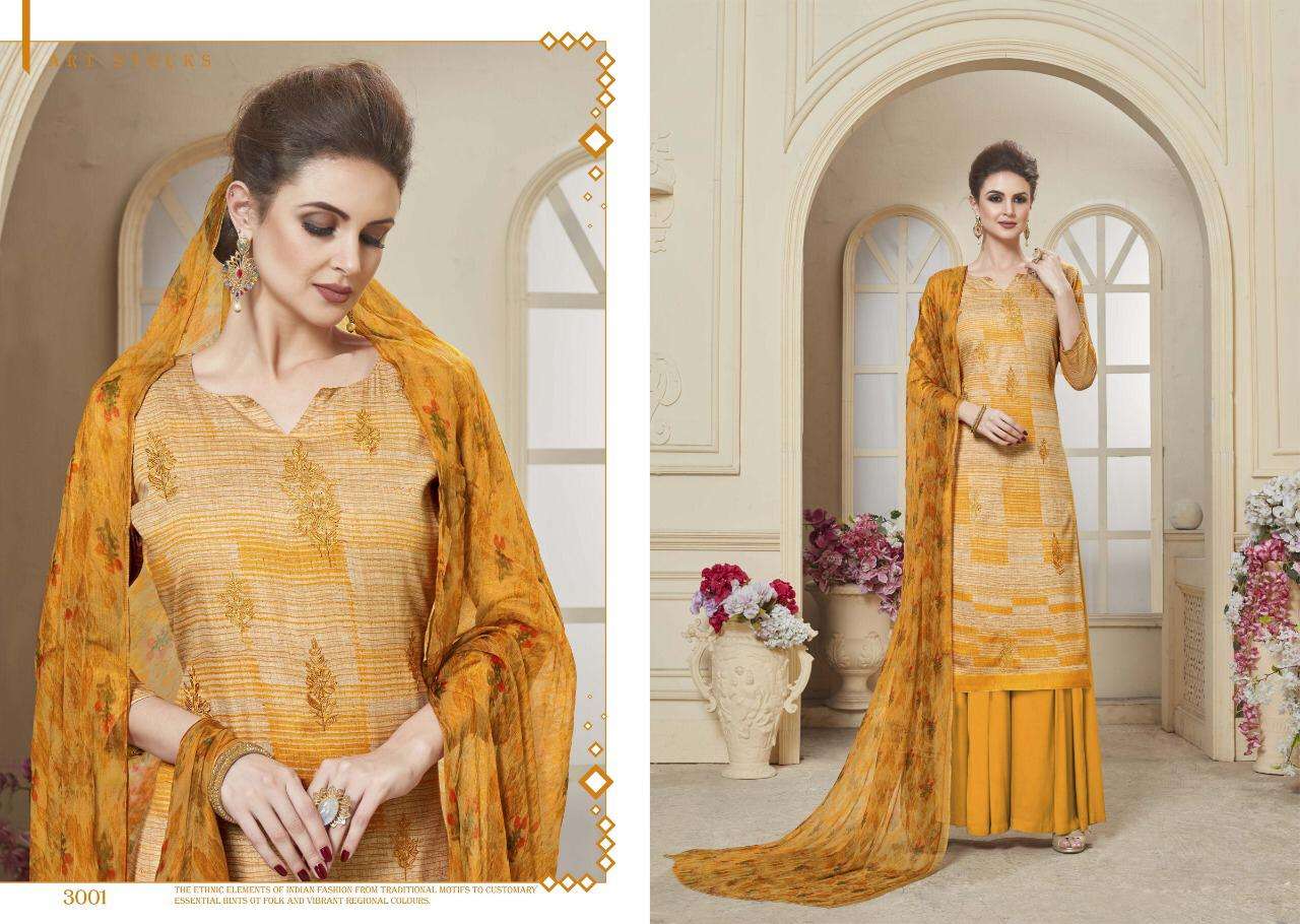 COTTON MANTRA VOL-3 BY CHANDRA FASHION 3001 TO 3008 SERIES BEAUTIFUL SUITS STYLISH FANCY COLORFUL PARTY WEAR & OCCASIONAL WEAR PURE JAM SATIN PRINT WITH EMBROIDERY WORK DRESSES AT WHOLESALE PRICE