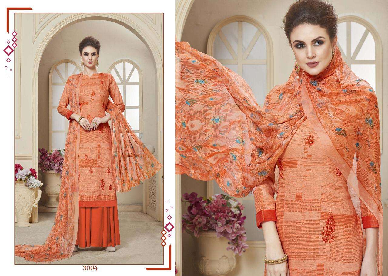 COTTON MANTRA VOL-3 BY CHANDRA FASHION 3001 TO 3008 SERIES BEAUTIFUL SUITS STYLISH FANCY COLORFUL PARTY WEAR & OCCASIONAL WEAR PURE JAM SATIN PRINT WITH EMBROIDERY WORK DRESSES AT WHOLESALE PRICE