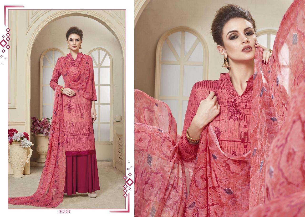 COTTON MANTRA VOL-3 BY CHANDRA FASHION 3001 TO 3008 SERIES BEAUTIFUL SUITS STYLISH FANCY COLORFUL PARTY WEAR & OCCASIONAL WEAR PURE JAM SATIN PRINT WITH EMBROIDERY WORK DRESSES AT WHOLESALE PRICE