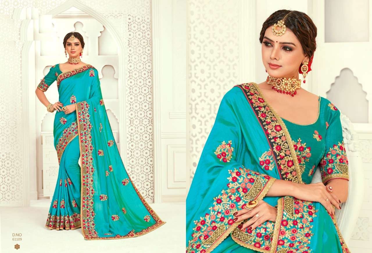 BRIDAL COLLECTION VOL-4 BY INDIAN WOMEN 61101 TO 61110 SERIES INDIAN TRADITIONAL WEAR COLLECTION BEAUTIFUL STYLISH FANCY COLORFUL PARTY WEAR & OCCASIONAL WEAR TWO TON SILK SAREES AT WHOLESALE PRICE