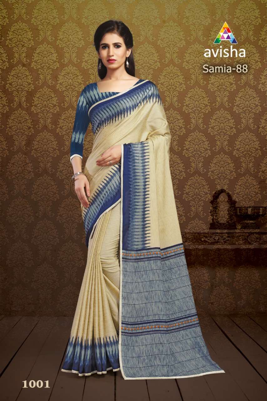 SAMIA-88 BY AVISHA 1001 TO 1004 SERIES INDIAN TRADITIONAL WEAR COLLECTION BEAUTIFUL STYLISH FANCY COLORFUL PARTY WEAR & OCCASIONAL WEAR DYNA SILK SAREES AT WHOLESALE PRICE