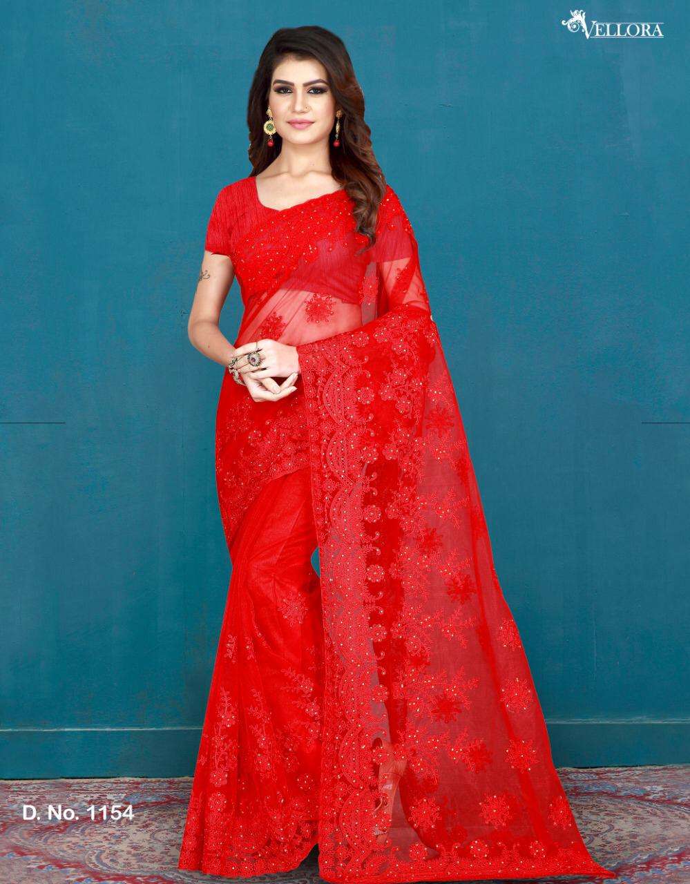 VELLORA SAREES VOL-5 BY VELLORA 1151 TO 1159 SERIES INDIAN TRADITIONAL WEAR COLLECTION BEAUTIFUL STYLISH FANCY COLORFUL PARTY WEAR & OCCASIONAL WEAR KHADI SILK/COTTON/NET SAREES AT WHOLESALE PRICE