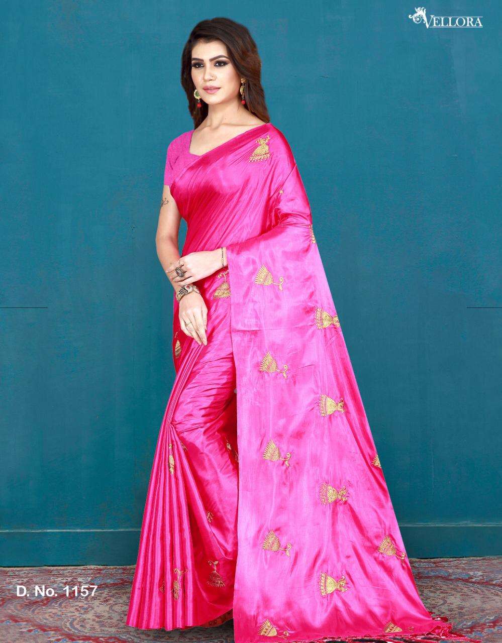 VELLORA SAREES VOL-5 BY VELLORA 1151 TO 1159 SERIES INDIAN TRADITIONAL WEAR COLLECTION BEAUTIFUL STYLISH FANCY COLORFUL PARTY WEAR & OCCASIONAL WEAR KHADI SILK/COTTON/NET SAREES AT WHOLESALE PRICE