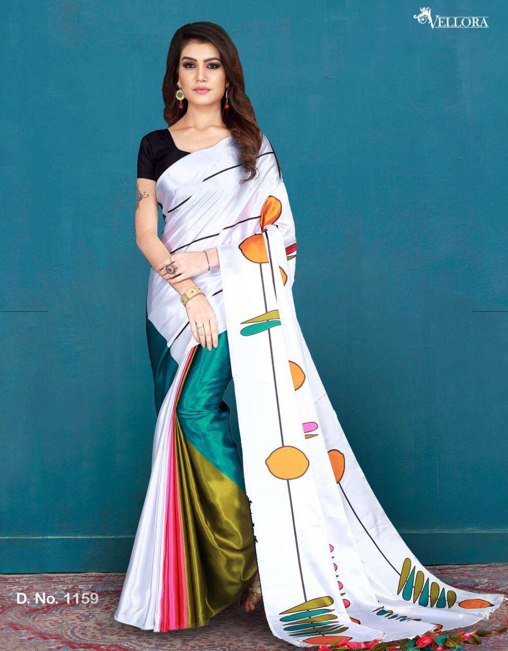 VELLORA SAREES VOL-5 BY VELLORA 1151 TO 1159 SERIES INDIAN TRADITIONAL WEAR COLLECTION BEAUTIFUL STYLISH FANCY COLORFUL PARTY WEAR & OCCASIONAL WEAR KHADI SILK/COTTON/NET SAREES AT WHOLESALE PRICE