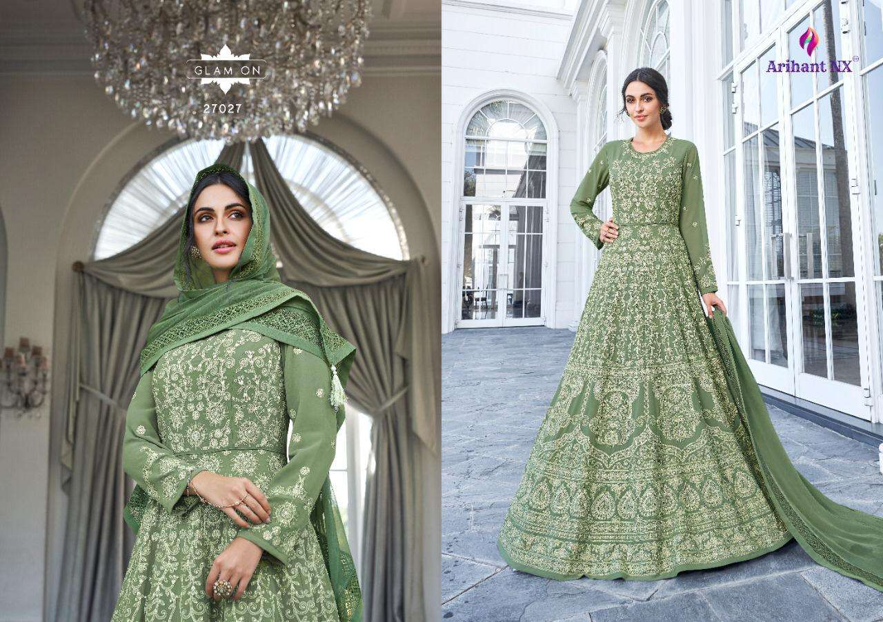 REHANNA VOL-6 BY ARIHANT NX 27026 TO 27030 SERIES DESIGNER ANARKALI SUITS COLLECTION BEAUTIFUL STYLISH FANCY COLORFUL PARTY WEAR & OCCASIONAL WEAR APPLE GEORGETTE EMBROIDERED DRESSES AT WHOLESALE PRICE
