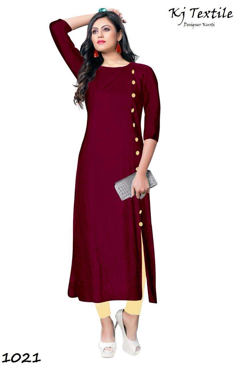 GLAM VOL-5 BY KJ 1019 TO 1022 SERIES BEAUTIFUL COLORFUL STYLISH FANCY CASUAL WEAR & ETHNIC WEAR & READY TO WEAR HEAVY RAYON KURTIS AT WHOLESALE PRICE
