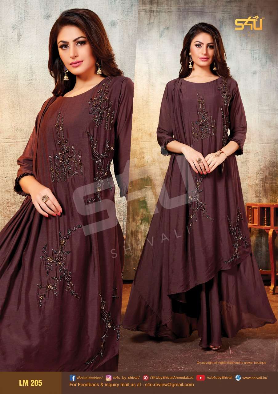 LIMELIGHT VOL-2 BY S4U FASHION 201 TO 206 SERIES DESIGNER BEAUTIFUL STYLISH FANCY COLORFUL PARTY WEAR & OCCASIONAL WEAR FANCY EMBROIDERY GOWNS AT WHOLESALE PRICE