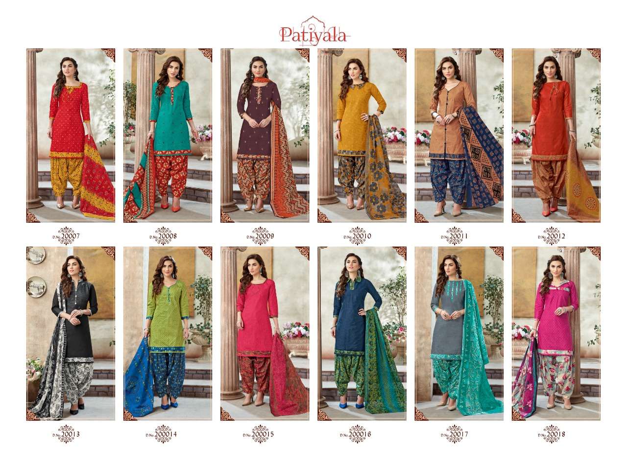 PATIYALA VOL-20 BY GANESHA 20007 TO 20018 SERIES BEAUTIFUL PATIYALA SUITS STYLISH FANCY COLORFUL PARTY WEAR & OCCASIONAL WEAR PURE COTTON PRINT DRESSES AT WHOLESALE PRICE