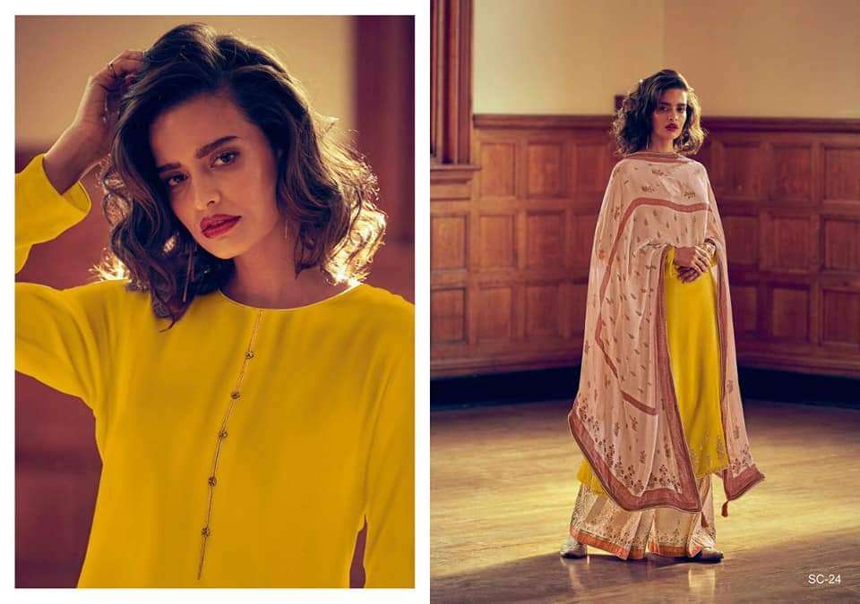 THE SIGNATURE COLLECTION BY VARSHA 21 TO 27 SERIES DESIGNER SHARARA SUITS COLLECTION BEAUTIFUL STYLISH COLORFUL FANCY PARTY WEAR & OCCASIONAL WEAR TUSSAR SILK WITH CODING WORK DRESSES AT WHOLESALE PRICE