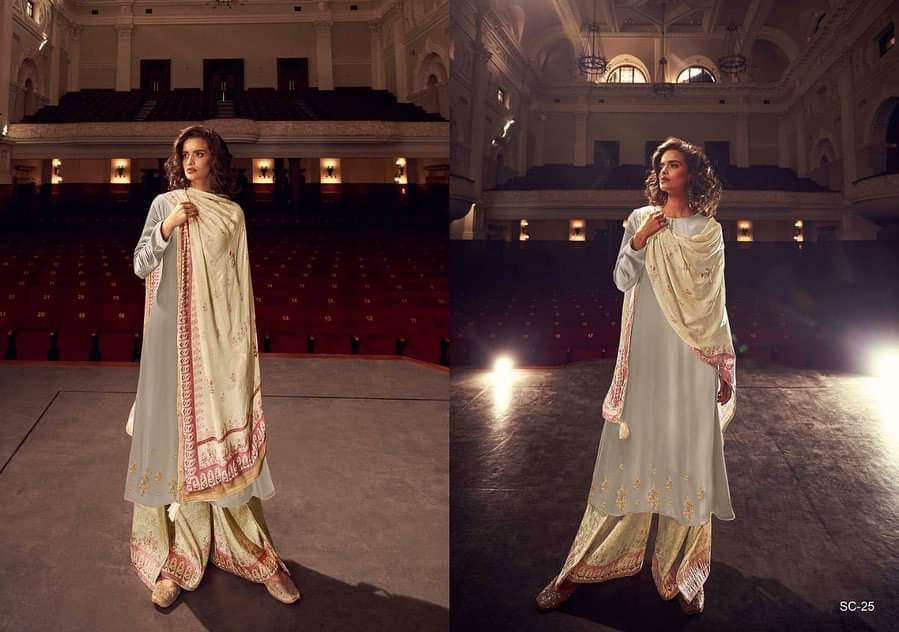 THE SIGNATURE COLLECTION BY VARSHA 21 TO 27 SERIES DESIGNER SHARARA SUITS COLLECTION BEAUTIFUL STYLISH COLORFUL FANCY PARTY WEAR & OCCASIONAL WEAR TUSSAR SILK WITH CODING WORK DRESSES AT WHOLESALE PRICE